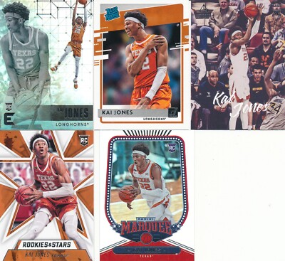 Kai Jones lot of 5 different 2021-22 Panini Chronicles Draft Picks cards