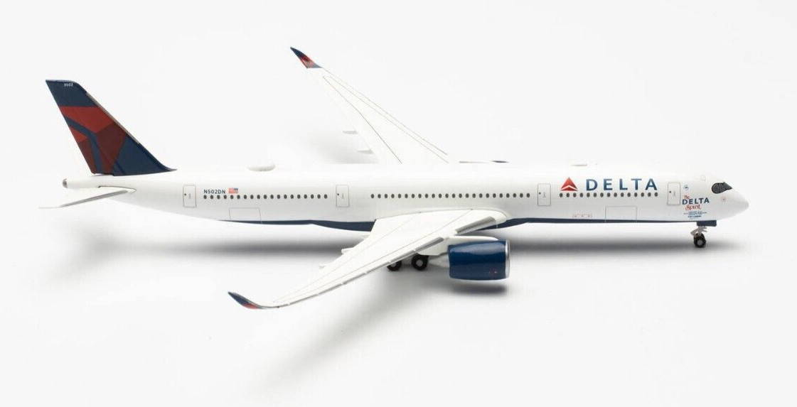 New! Herpa 530859-002 Delta Air Lines Airbus A350-900, reg. N502DN 1:500 diecast