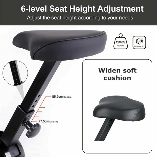Folding Magnetic Exercise Bike Indoor Fitness Trainer Height Adjustable Bicycle - Picture 49 of 56