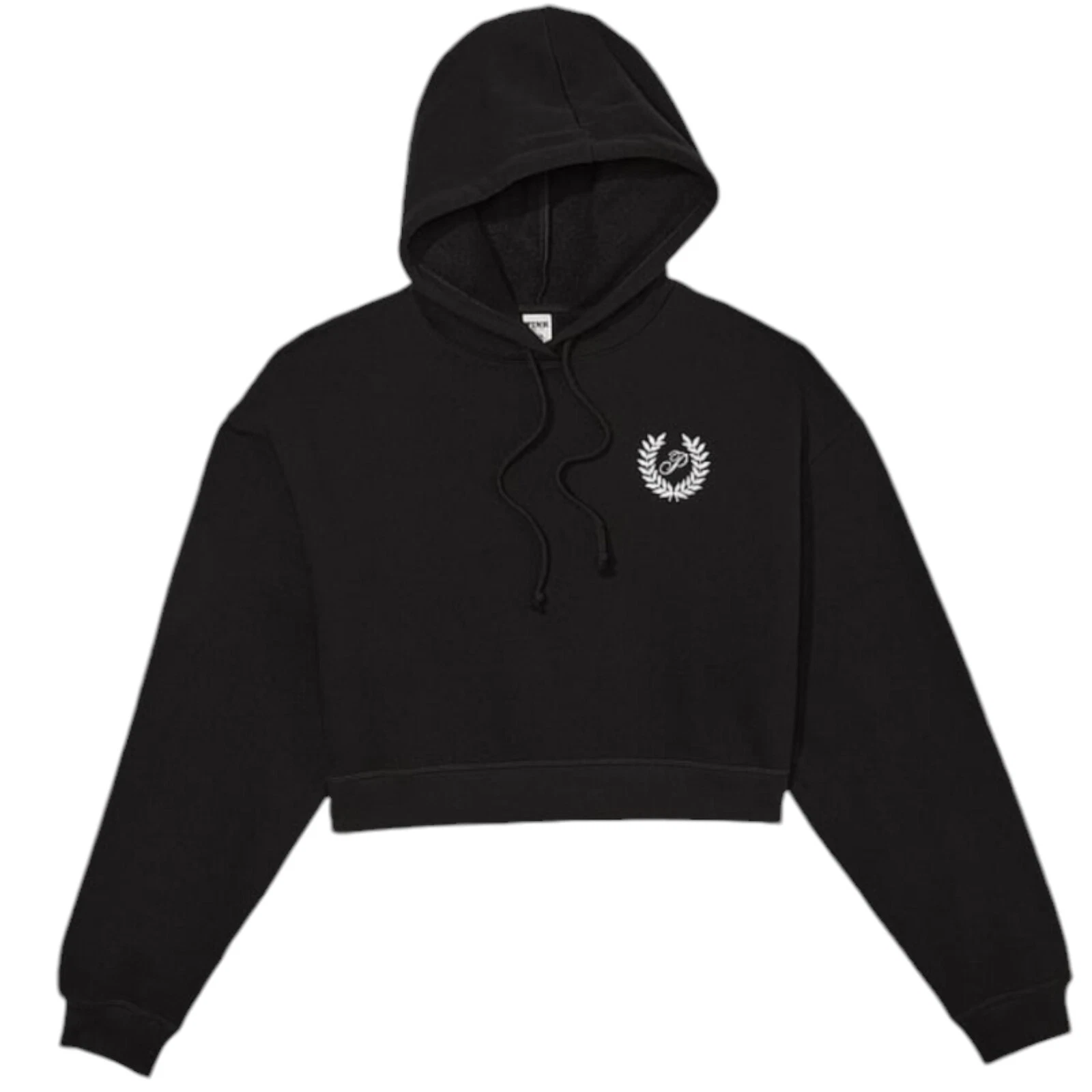 UNDERCOVER Felpa pullover con cappuccio Victoria's Secret rosa cropped nera XL tempo libero nuova con etichette