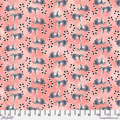 Katy Tanis Fabric Madagascar Adventure Lemur Peach Quilting By the Yard Island