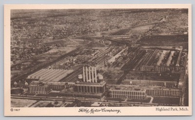 1927 Ford Motor Company Highland Park MI Aerial Plant View Model T Factory