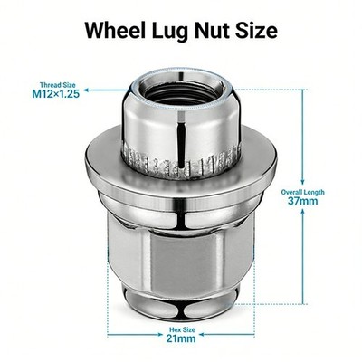 20 Pc Lug Nut M12x1.25 Chrome Fit Nissan NP300/NV350/Pathfinder