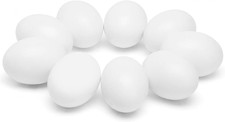 Wooden Fake Eggs for Nesting Boxes, 9 PCS White Easter Eggs for Craft Pretend Pl