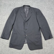 Armani Collezioni Blazer Mens 48 Black Wool Made Italy Classic Suit Jacket Coat