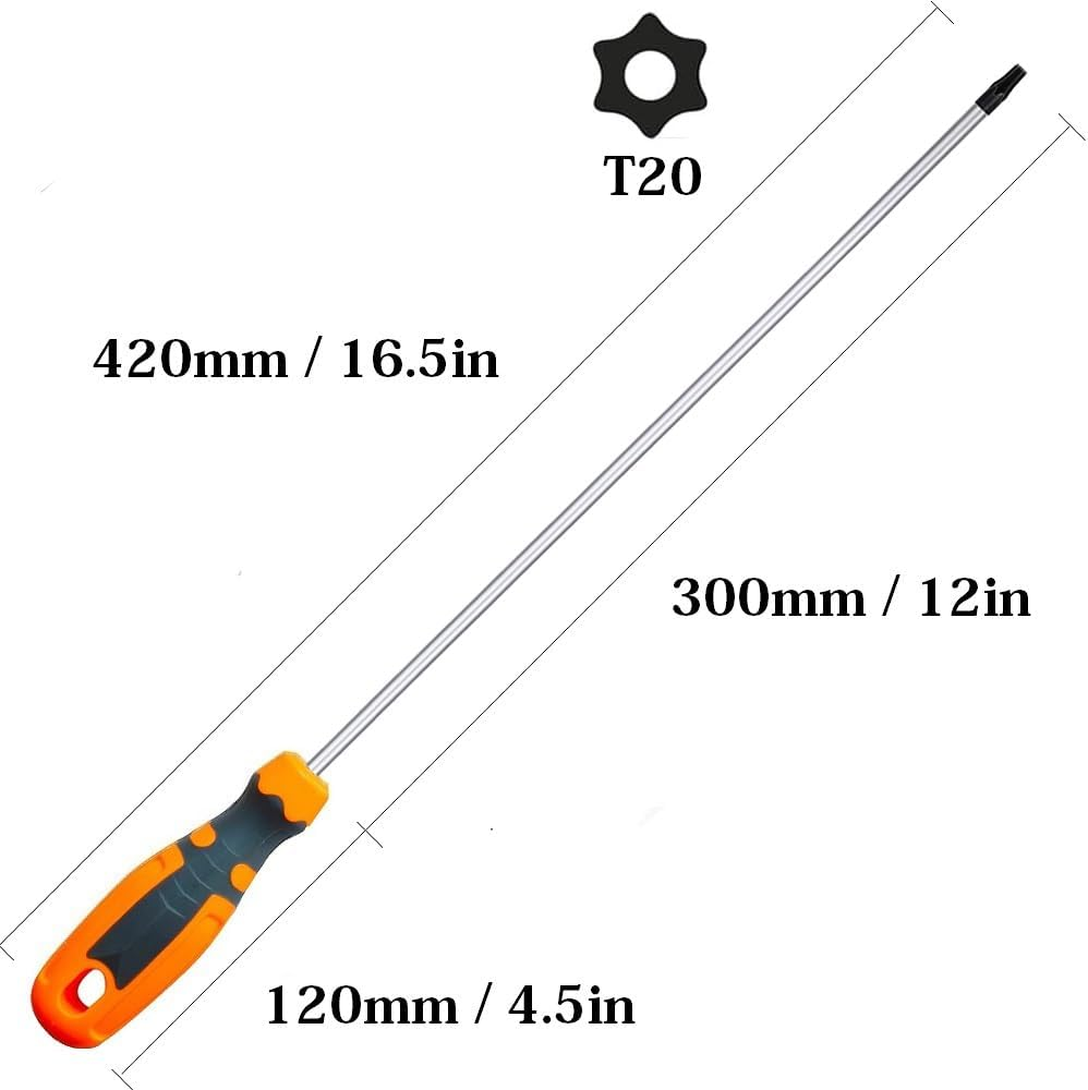 Fixinus 12-Inch T20 Torx Screwdriver, 300Mm Extra Long Magnetic