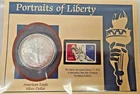 1998 ASE American Silver Eagle w/ 18c Liberty US Postage Stamp On Card COA
