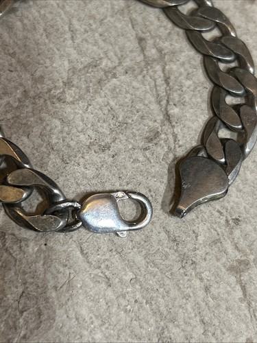 29. Vintage 925 Sterling Silver Cuban 12mm chain link Unisex Bracelet 38.2g, 8" - Picture 4 of 16