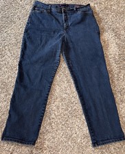 Gloria Vanderbilt Amanda 16W High Rise Straight Jeans Blue Dark Denim Women