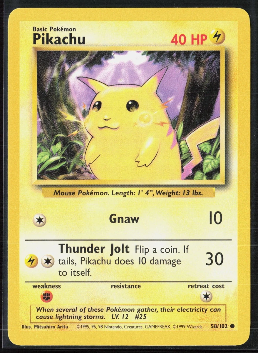 ピカチュウ　英語版　58/102 Pikachu 058/102 Base Set for sale | eBay