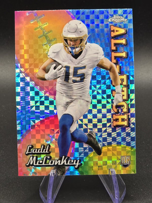 2024 Topps Chrome Ladd McConkey (RC) #CAE-LM All Etch X-Fractor LA Chargers