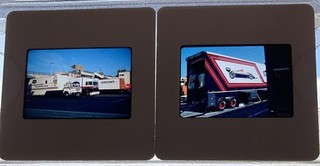 35mm diapositive 1982 Team Transporter ROTHMANS MARCH TOLEMAN FRECCE GP F1 Francia
