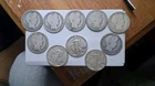 New ListingLot 10 90% Silver Half Dollars  3 Walking Liberty & 7 Barber Halfs. Circulated.