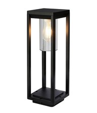Outdoor Pedestal Gate Post Light 45cm high Black IP44 E27 Modern 1 Light