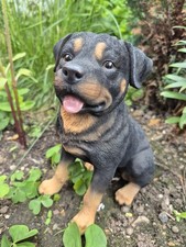 Rottweiler Dog Garden Ornament Resin Statue Outdoor Pet Memorial Decor