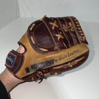 Spalding Baseball Glove RHT 42-3091 Crown Back Top Grain 2 Tone Leather Vintage