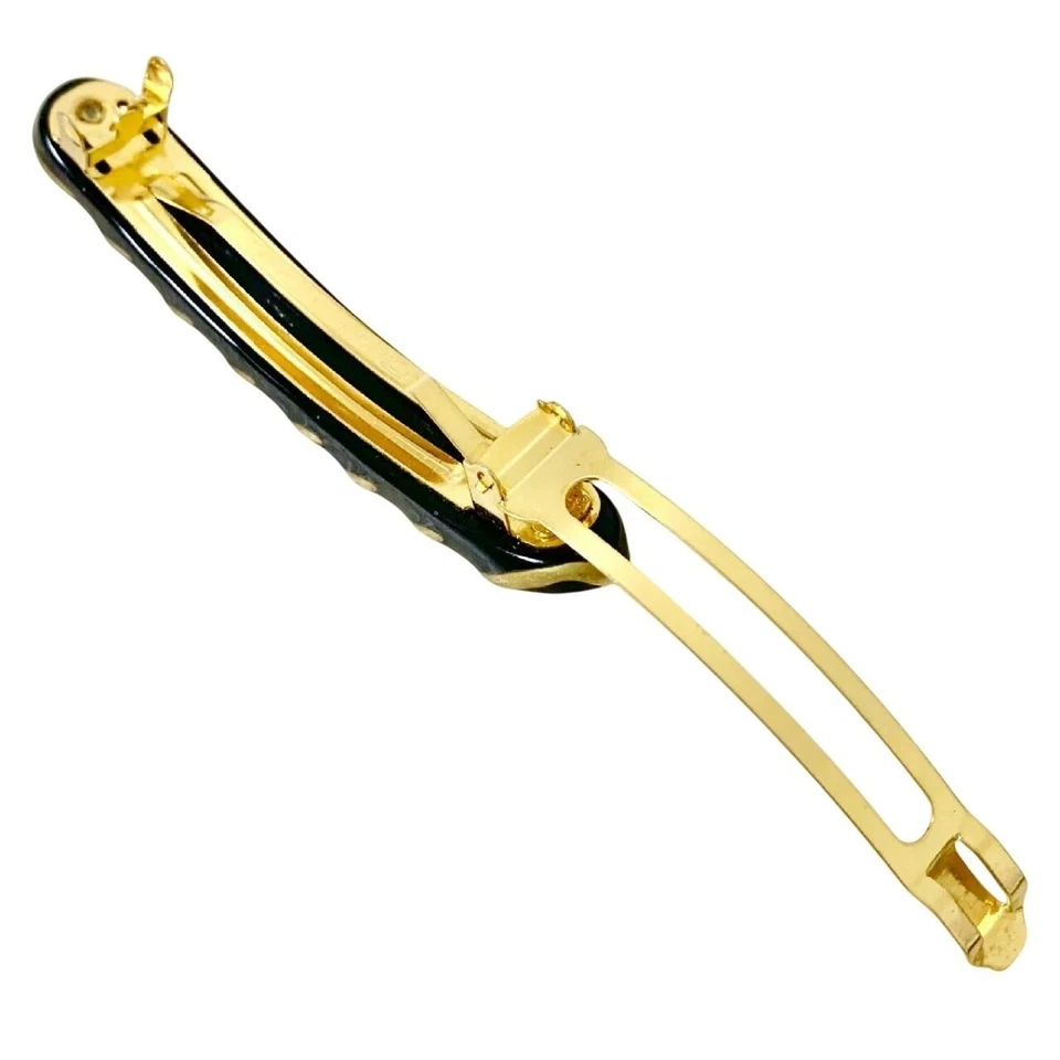 CHANEL Barrette Hair Clip CoCo Gold Black - Image 4 of 4