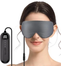 Heated Eye Mask, Cordless Warm Eye Compress for Dry Eyes Blepharitis, 2500mAh Re