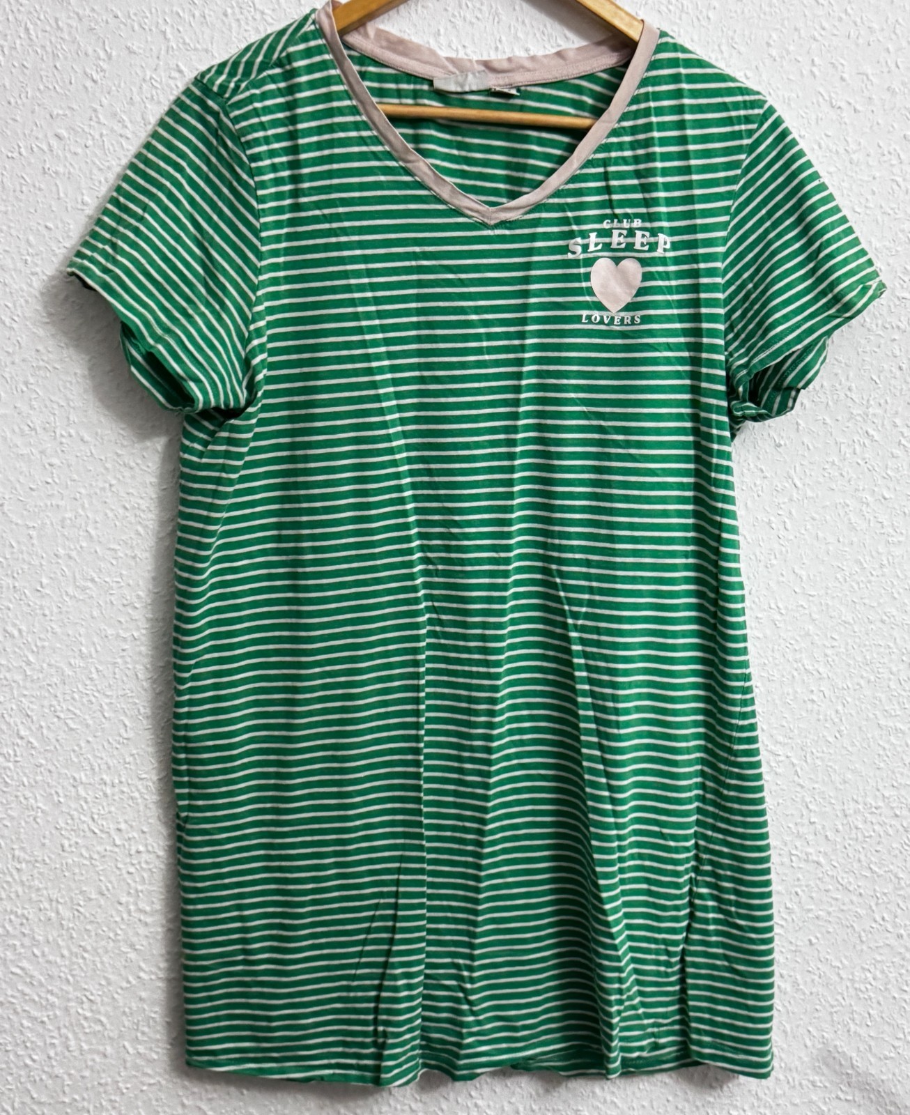 Blue Motion+ "Club Sleep Lovers" Green Striped Nightshirt image 2
