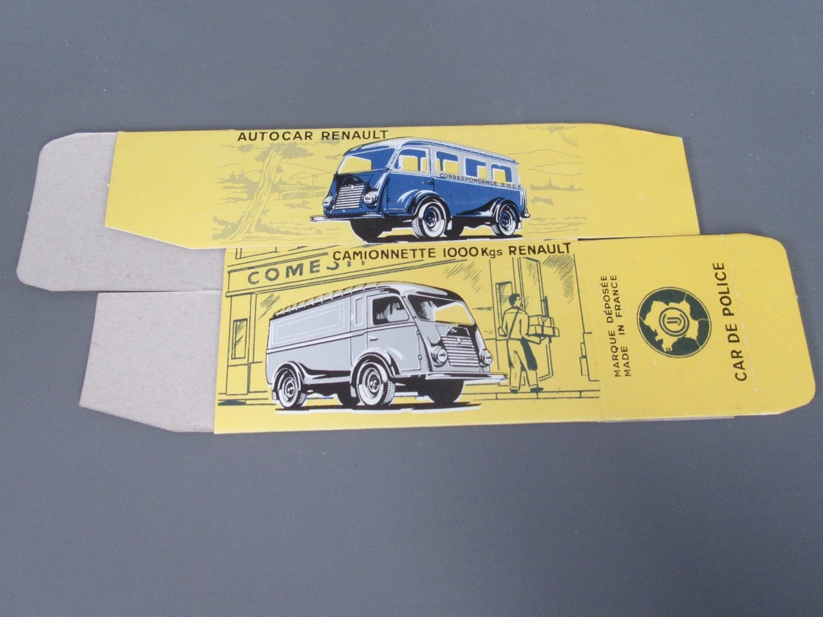 Miniature CIJ Renault Camion Fourgon Gris Et Rouge - Échelle Micro, état D'origine