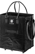 Grocery Bag Wheels Foldable Rolling Tote Zipper Closure Heavy-Duty, Eco-Friendly