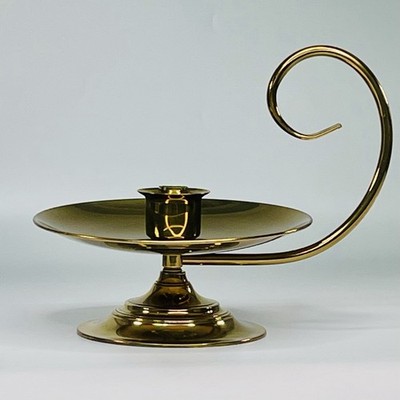 Vintage Large Baldwin Brass Chamber Candlestick Holder, Bowl 8-1/2  Base 6 