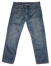 Levis 505 Regular Fit Straight Leg Jeans Mens 36x29 Med Wash Denim Classic Rodeo