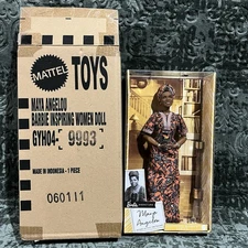 NEW Mattel Barbie Maya Angelou Inspiring Women Series Doll NIB RARE Sealed GXF46