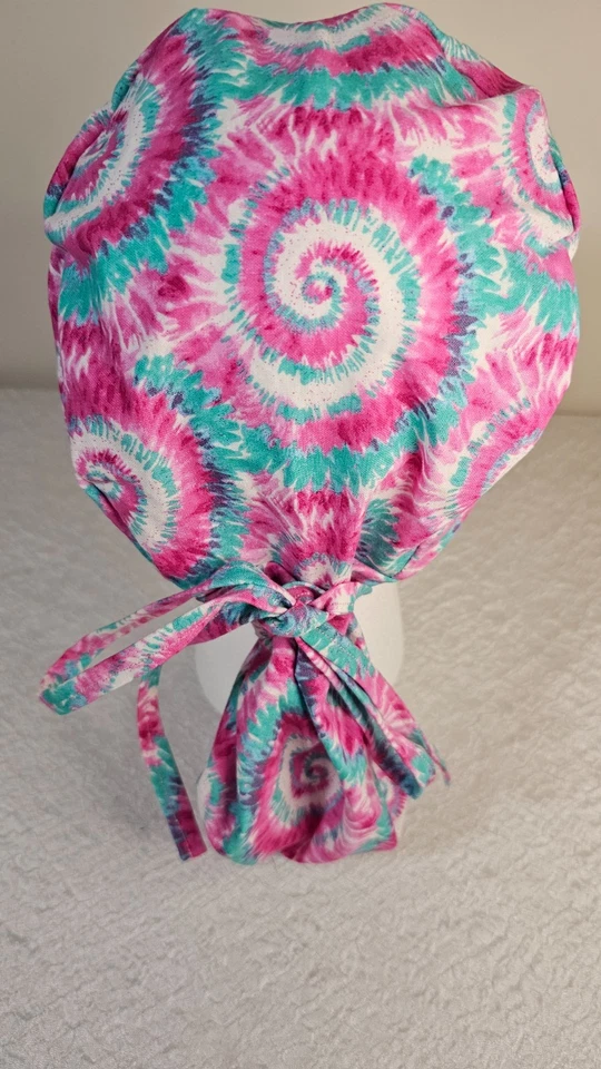 Handmade Surgical Nurses Cap for Long Hair with Button and Tie - Image 2 of 4