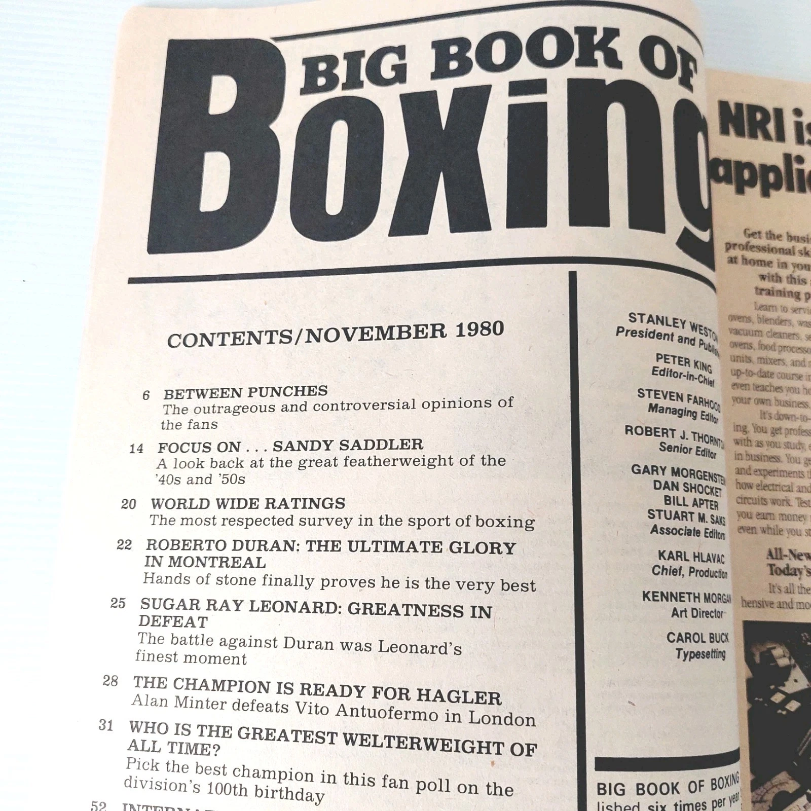 Big Book of Boxing November 1980 ROBERTO DURAN SUGAR RAY LEONARD Cover - 画像4/12