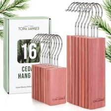 Cedar Blocks for Clothes Storage, 16 Pack Hang Ups, 100 Natural North Americ...