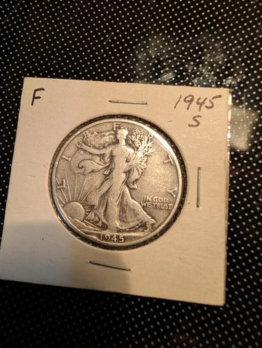 1945 50cent Walking Liberty Half Dollar Fine Condition Silver San Francisco Mint
