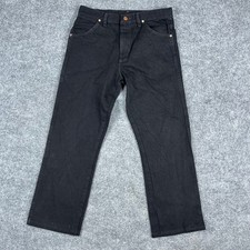 Wrangler Jeans Boys Size 16 Husky Black Straight Leg Denim Classic Casual