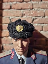 Romanian military sheepskin hat for senior officers Navy Cold war era R.S.R