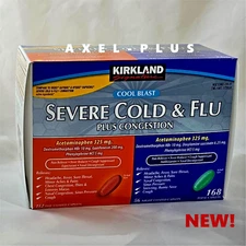 Kirkland Signature Severe Cold & Flu Multi-Symptom Caplets, 168 Caplets