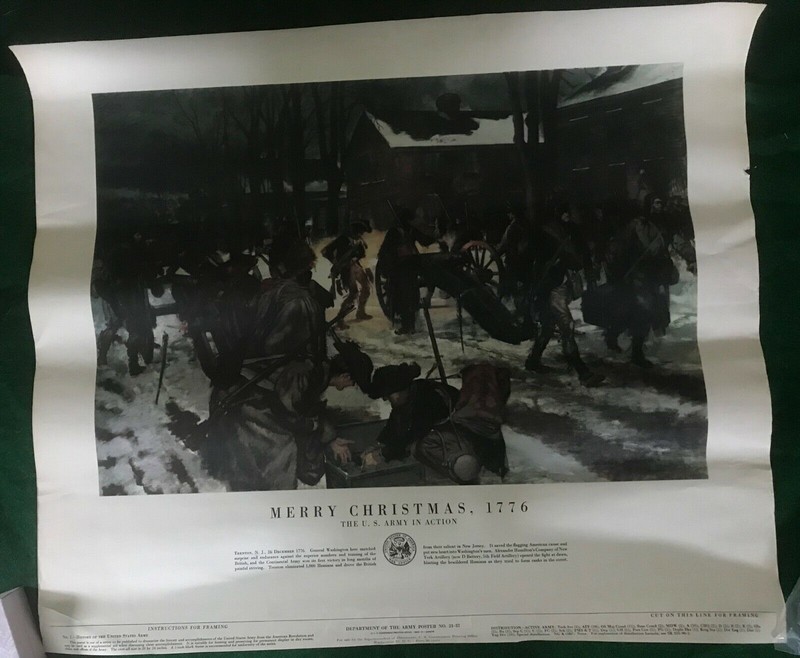 Poster 'MERRY CHRISTMAS, 1776 - THE U. S. ARMY IN ACTION' Dept of Army Poster