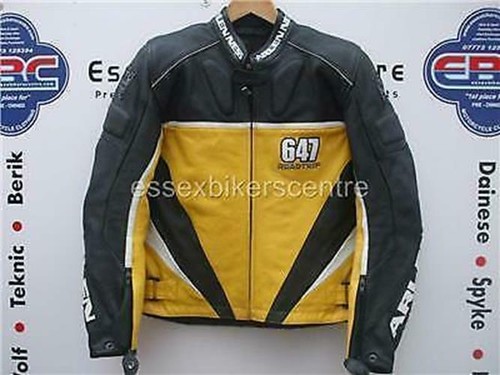 ARLEN Ness Roadtrip 647 Giallo da Uomo in Pelle Moto Giacca Medium 38 - 40\