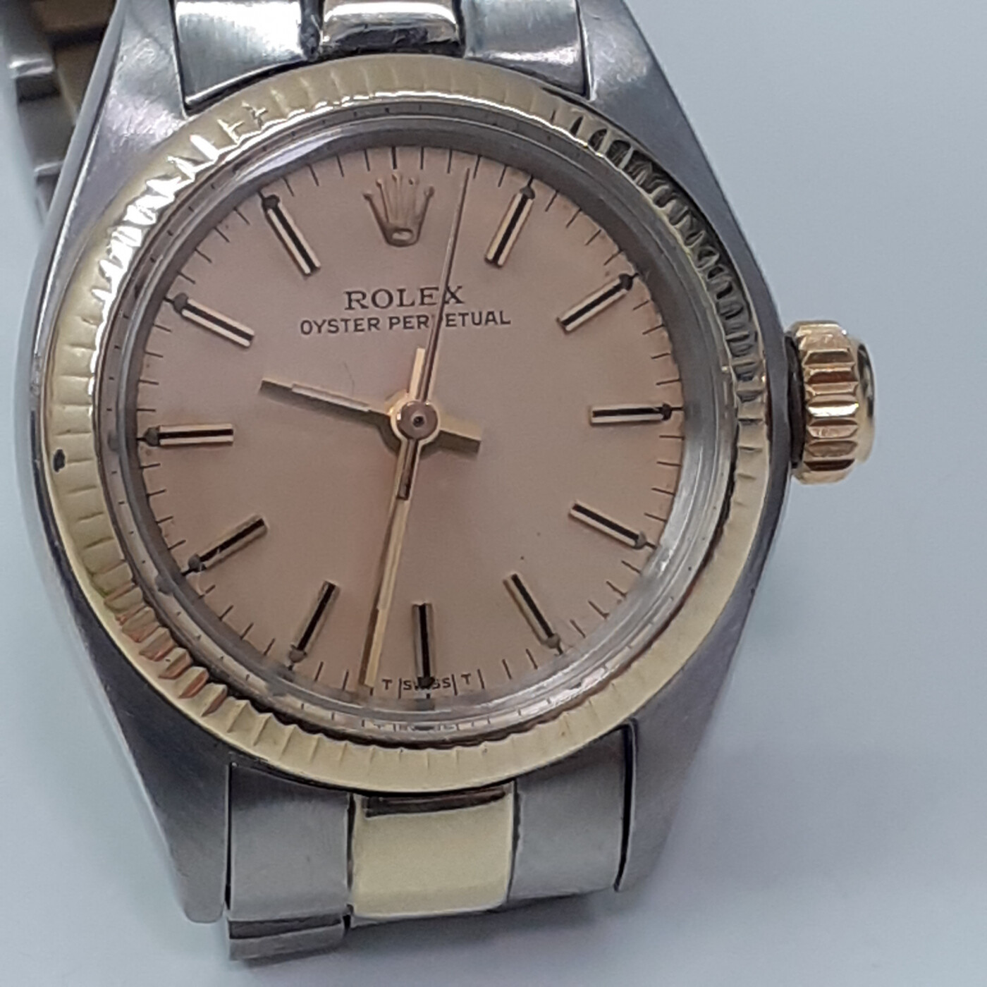 Rolex Oyster Perpetual Ladies 26 mm Two Tone Big Head Watch 6719 Circa 1978