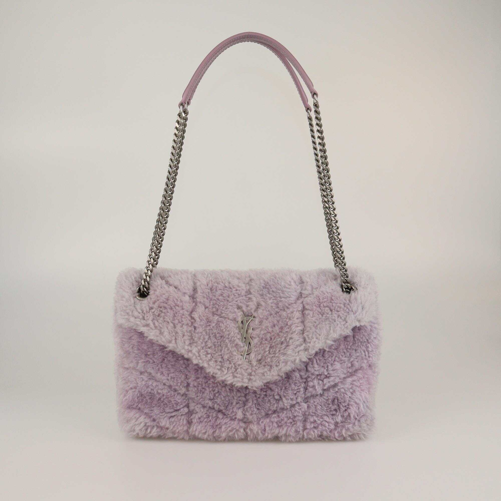 Borsa a tracolla Saint Laurent Lilac Chevron Small Loulou