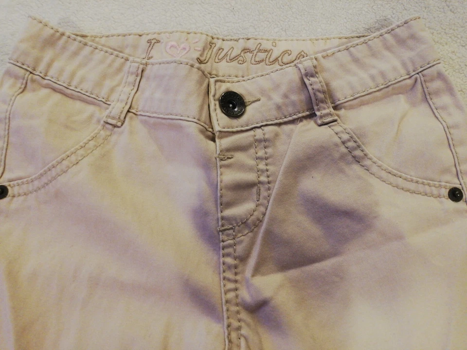 Justice Girls 尺码 10R 牛仔裤高腰直筒米色 — 第 4/4 张图片