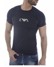 T-shirt top con logo Emporio Armani EA blu navy taglie S - 2XL NUOVA COME