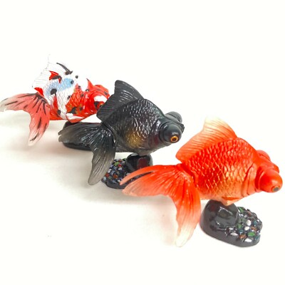 Choco Q Mini Figure Fish Telescope Goldfish 3pcs Set Kaiyodo Japan