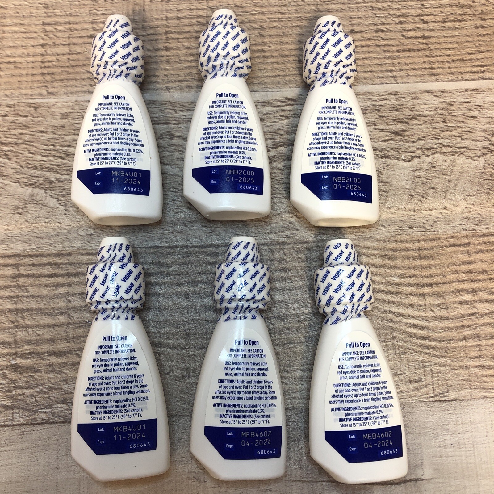 6 Pack VISINE Allergy Eye Relief Multi Action 1/2 FL OZ 15mL Exp 04/2024+