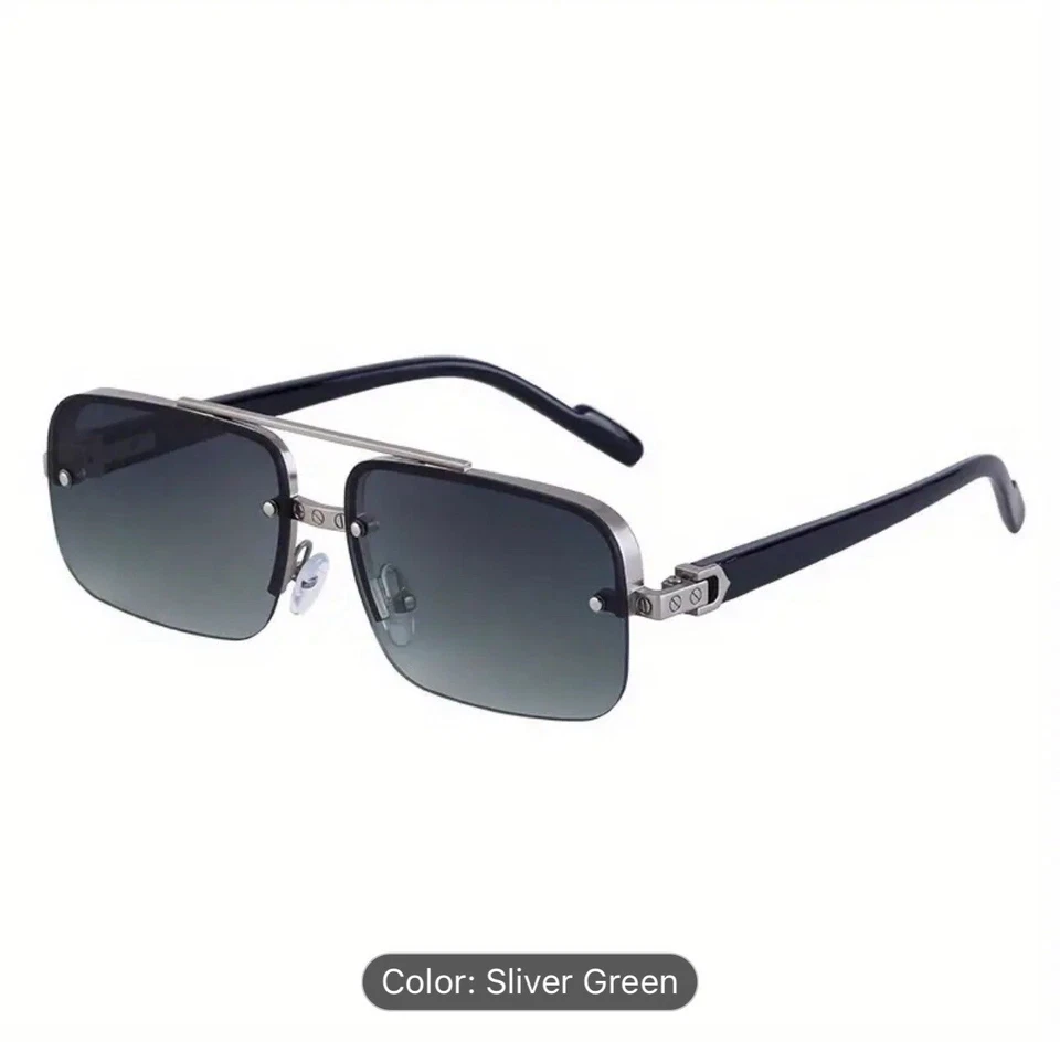 Elegantes gafas de sol cuadradas retro elegidas a mano para hombres que desean un aspecto encantador Foto 3 de 4