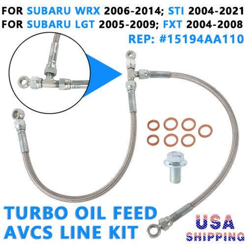 Kit de alimentación de aceite turbo y línea AVCS para Subaru WRX 2006-14 STi 04-21 FXT 2004-2008 EE. UU. - Imagen 1 de 11