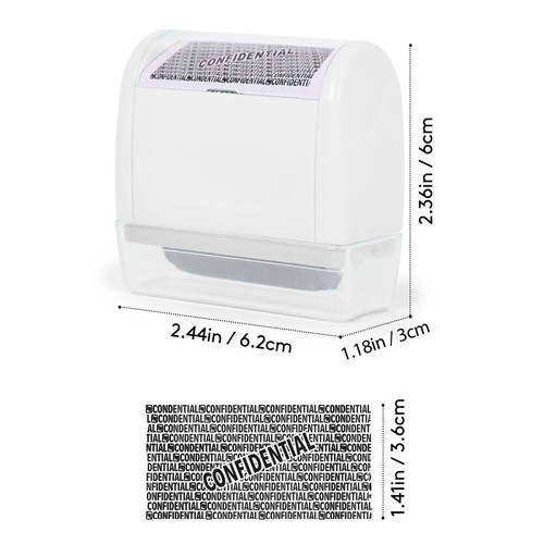 Identity Theft Protection Roller Stamp with Refill Ink - Confidential Roller ... - Picture 5 of 6