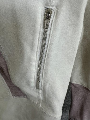 Lululemon Stride Hoodie Women’s Size 6 White Heather Full Zip Up Thumb Holes - Picture 7 of 15