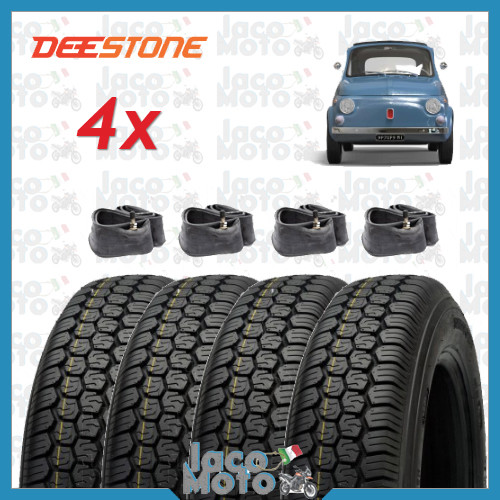 Set 4 Copertoni Gomme Pneumatici FIAT 500 EPOCA DEESTONE 125-12 C 62 CON CAMERE