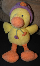 Tootles Russ Berrie Stuffed Plush Knit Duck Chick Easter Baby Shower 11"