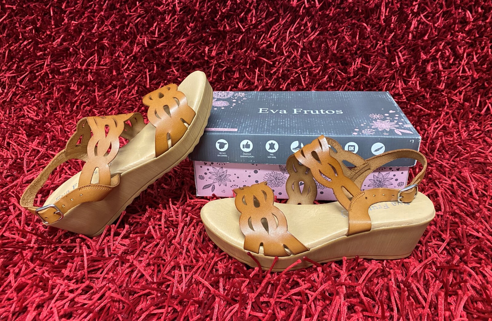 Sandales Femme Eva Frutos en cuir taille 40 marron Neuf